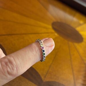 Pretty Bird Multicolor Gemstone Silver Ring